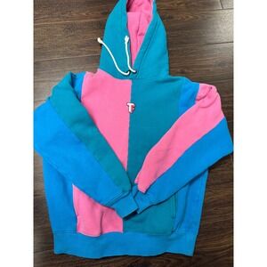 OG Teddy Fresh Colorblock Hoodie - Pink/Blue/Teal - Size XS